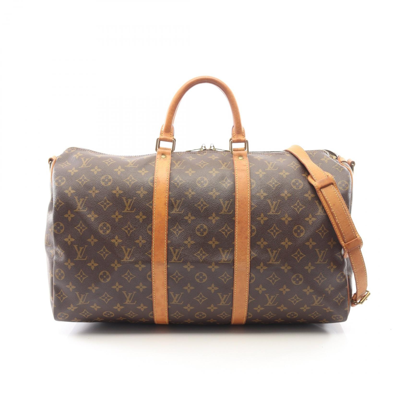 ルイ・ヴィトン LOUIS VUITTON キーポル バンドリエール50 モノグラム 2WAY ボストンバッグ バッグ PVCコーティングキャンバス レザー メンズ レディース ブラウン系 M41416 【中古】