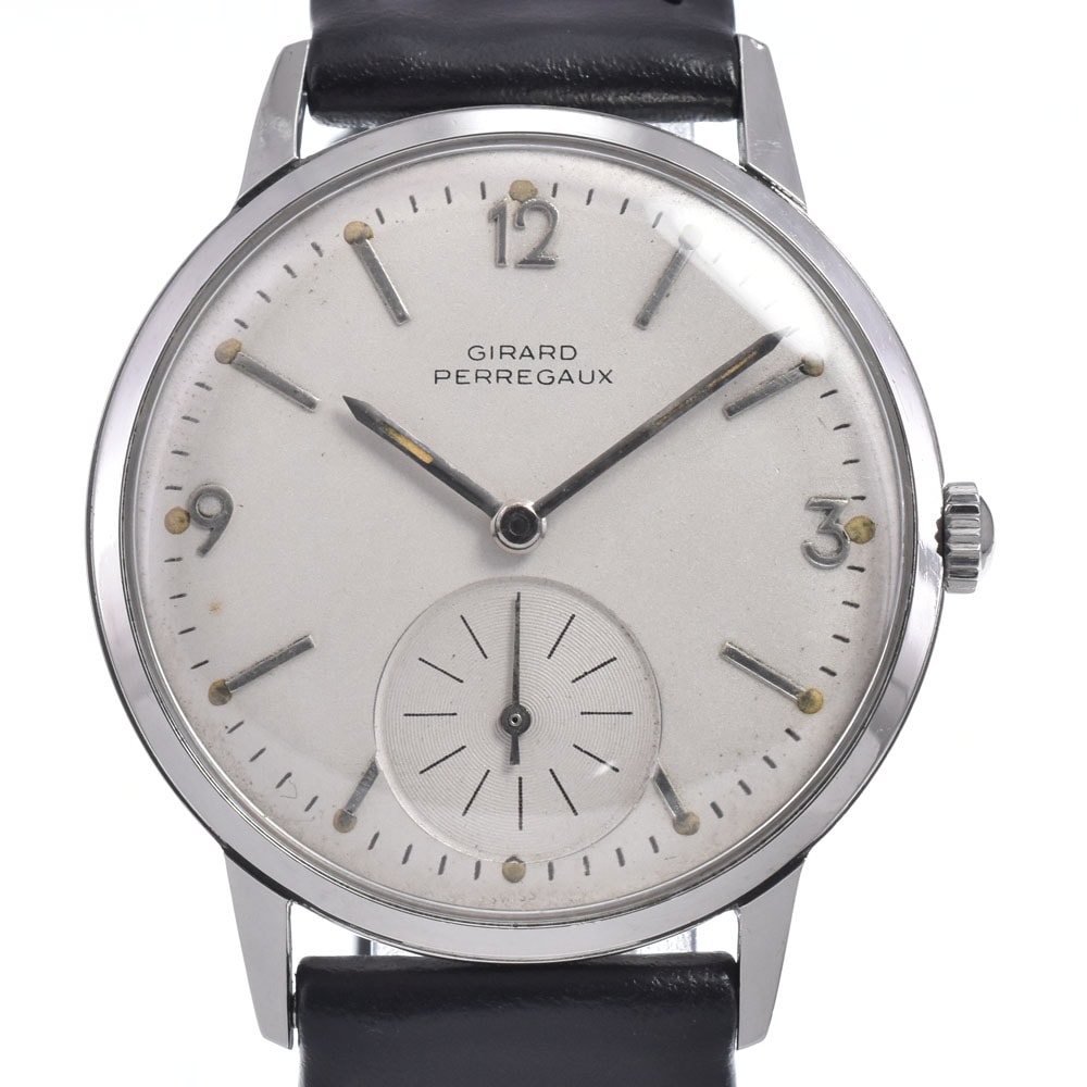 ジラール・ペルゴ GIRARD-PERREGAUX ヴィンテージ シーホーク スモールセコンド シルバー 手巻き メンズ 良品 腕時計 P#149066