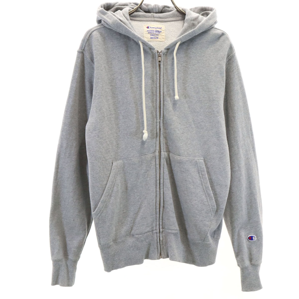 Champion チャンピオン 長袖 スウェット ジップパーカー M グレー