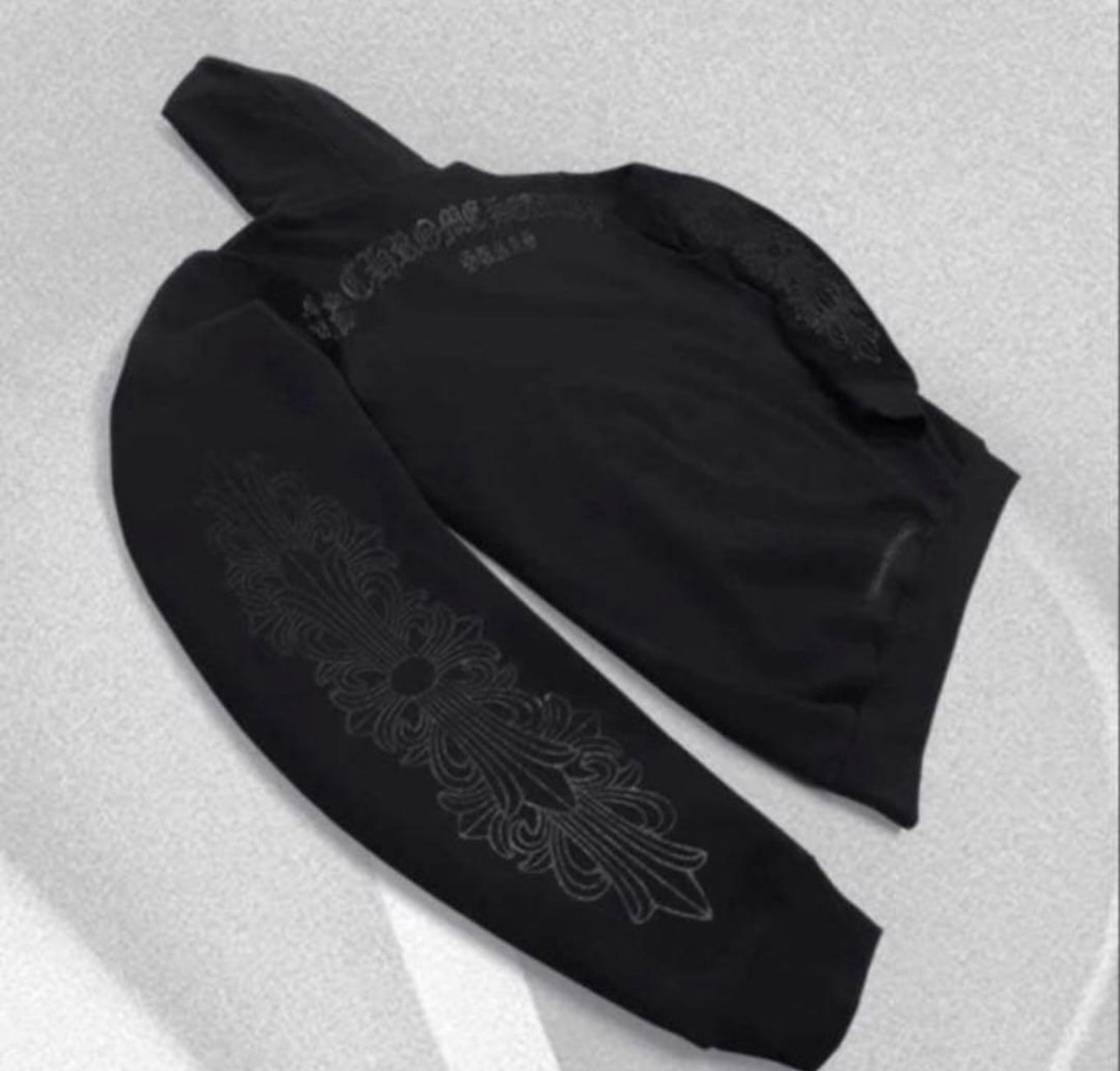 Chrome Hearts Floral Cross Hoodie Black