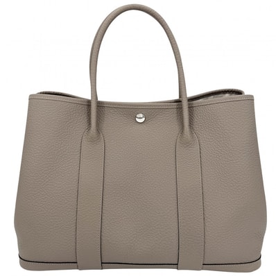 HERMES エルメス ハンドバッグ ガーデンパーティPM トートバッグ C刻印 レザー ベージュ シルバー金具 レディース 美品 2018年【中古品】