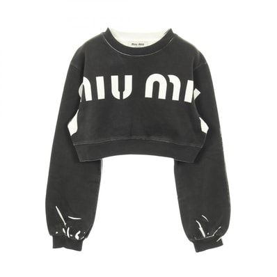 ミュウ ミュウ Miu Miu スウェット 衣料品 トップス コットン レディース グレー系 / ホワイト系 【中古】