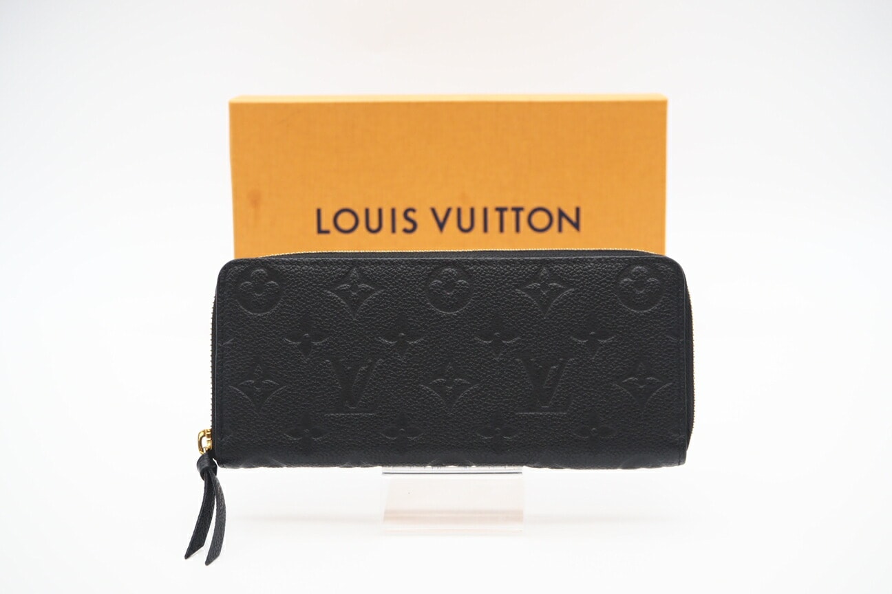 美品 LOUIS VUITTON ルイ・ヴィトン アンプラント ポルトフォイユ クレマンス M60171 長財布 ブラック カーフレザー レディース