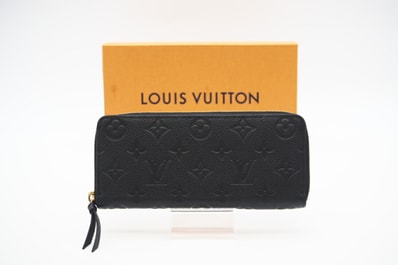 美品 LOUIS VUITTON ルイ・ヴィトン アンプラント ポルトフォイユ クレマンス M60171 長財布 ブラック カーフレザー レディース
