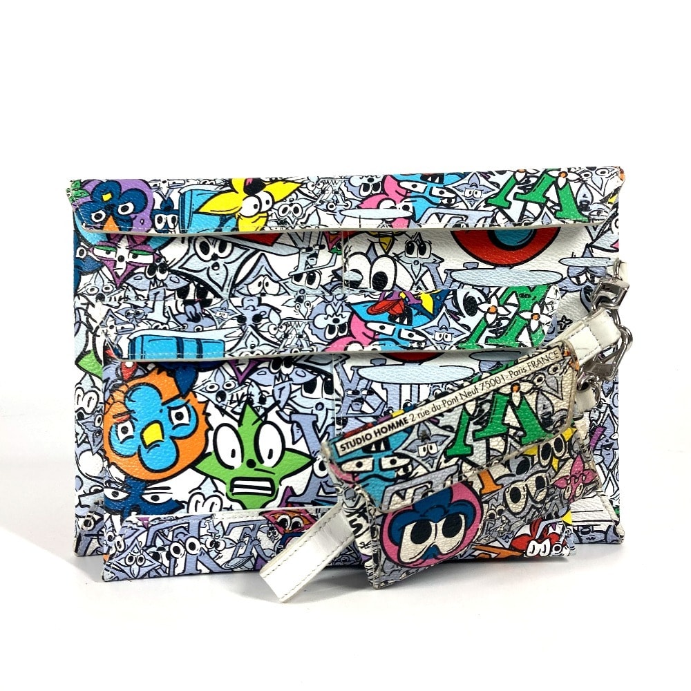 ルイヴィトン LOUIS VUITTON トリオ アンヴェロップ M82014 モノグラム コミック ポーチ カバン セカンドバッグ ストラップ付 カードケース クラッチバッグ レザー/キャンバス マルチカラー