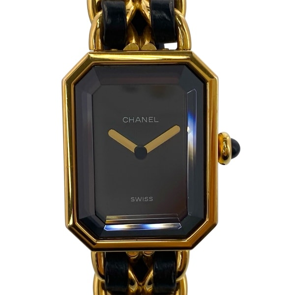 【値下げ】CHANEL シャネル プルミエール L 腕時計 H0001 ブラック ゴールド金具 レディース【中古】