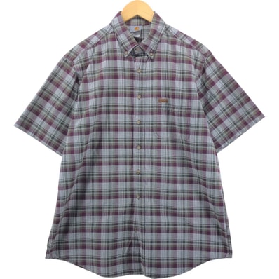 古着 カーハート Carhartt チェック柄 ボタンダウン 半袖 ワークシャツ メンズXL相当/eaa556625