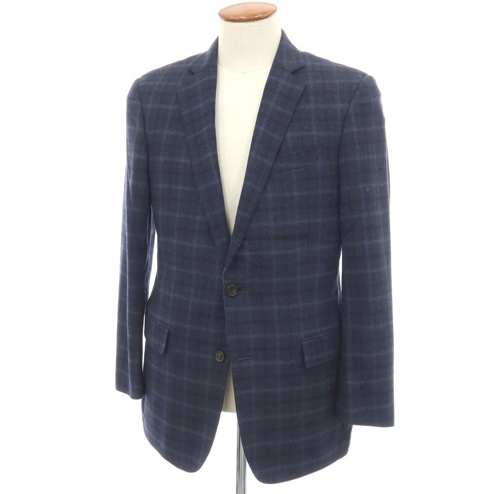 【中古】ブルックスブラザーズ Brooks Brothers REGENT ウール チェック 2B テーラードジャケット ネイビーxグレー【サイズ38R】【メンズ】