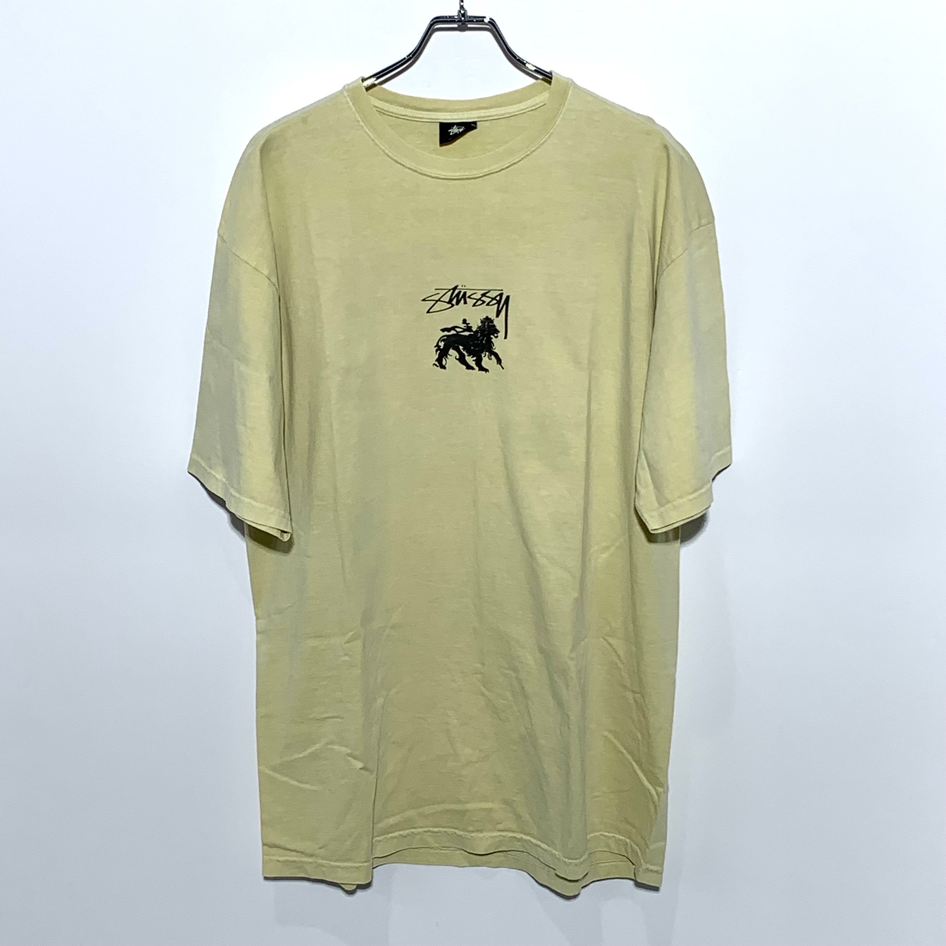 Stussy Stock Lion Pig Dyed T-Shirt "Light Yello"