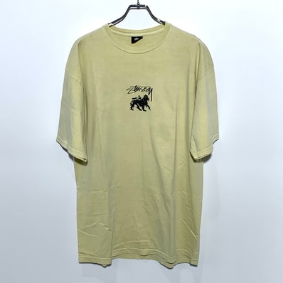 Stussy Stock Lion Pig Dyed T-Shirt "Light Yello"