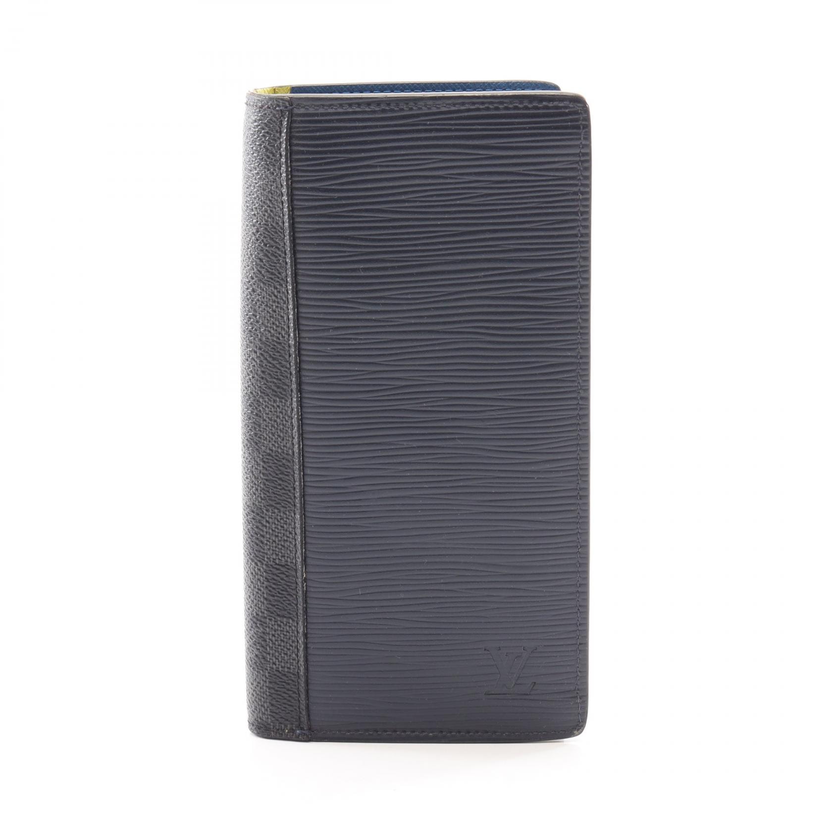 ルイ・ヴィトン LOUIS VUITTON ポルトフォイユ ブラザ エピ ダミエグラフィット 二つ折り長財布 財布 レザー PVC メンズ ネイビー系 / ブラック系 M67903 【中古】