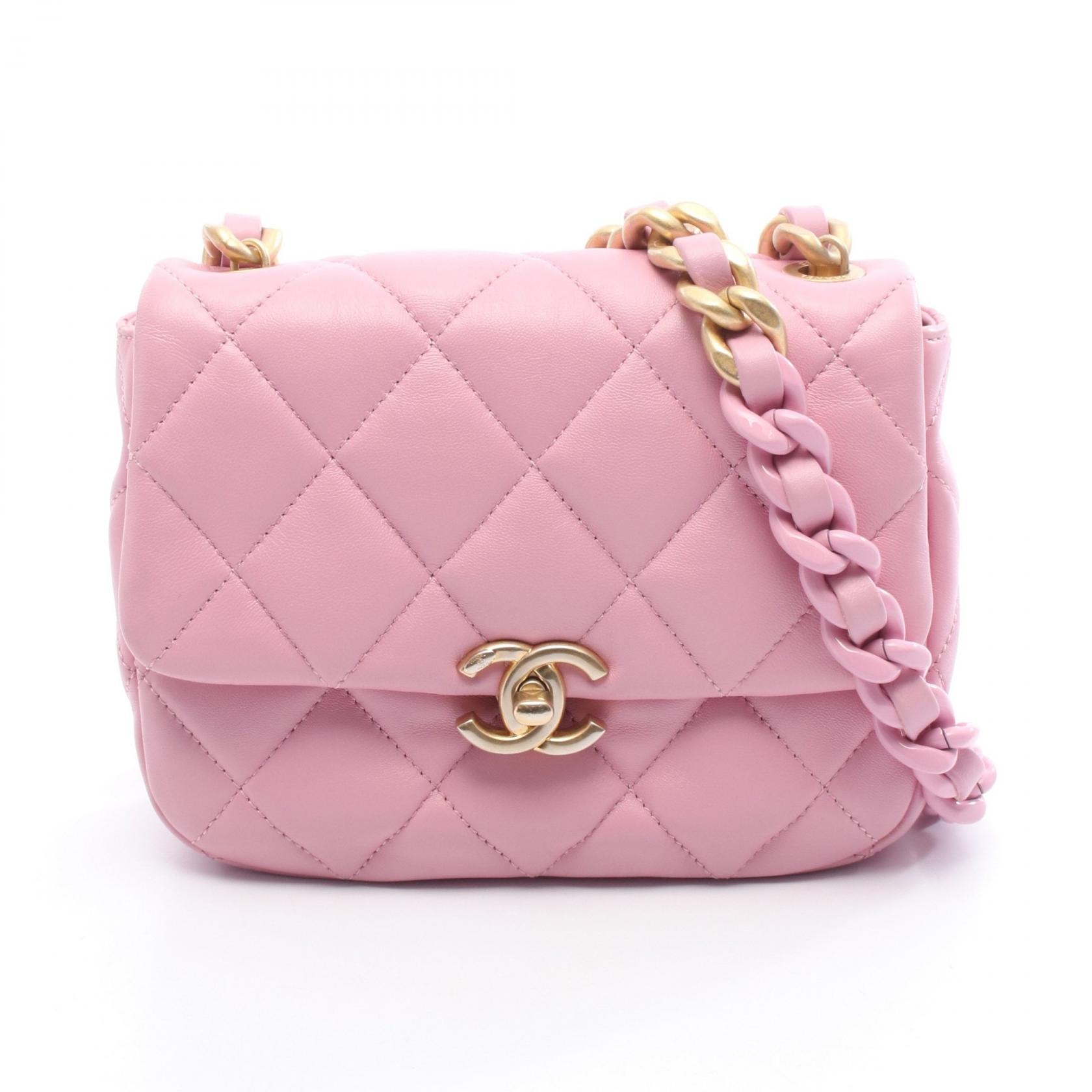 シャネル CHANEL ミニマトラッセ ショルダーバッグ バッグ レザー レディース ピンク系 【中古】
