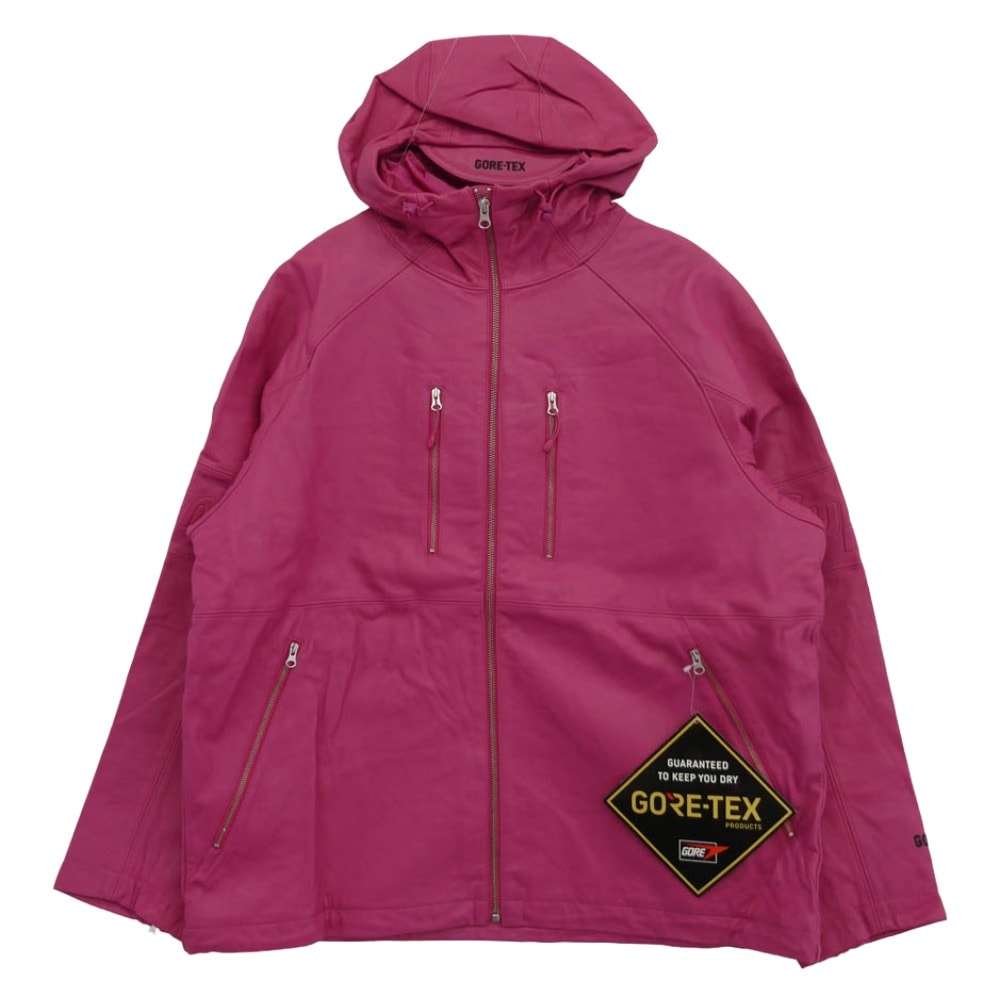 Supreme シュプリーム ジャケット 22SS GORE-TEX Leather Jacket 羊革 シープスキン ゴアテックス レザー ジャケット ピンク系 L【極上美品】【中古】
