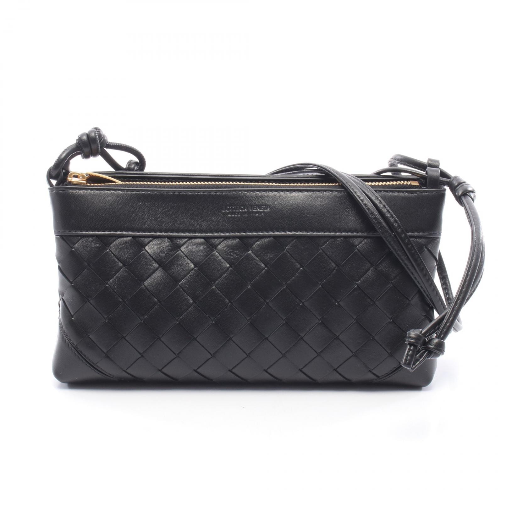 ボッテガヴェネタ BOTTEGA VENETA アンディアモ ポーチ イントレチャート ショルダーバッグ バッグ レザー レディース ブラック系 837574VCPP18425 【新品】