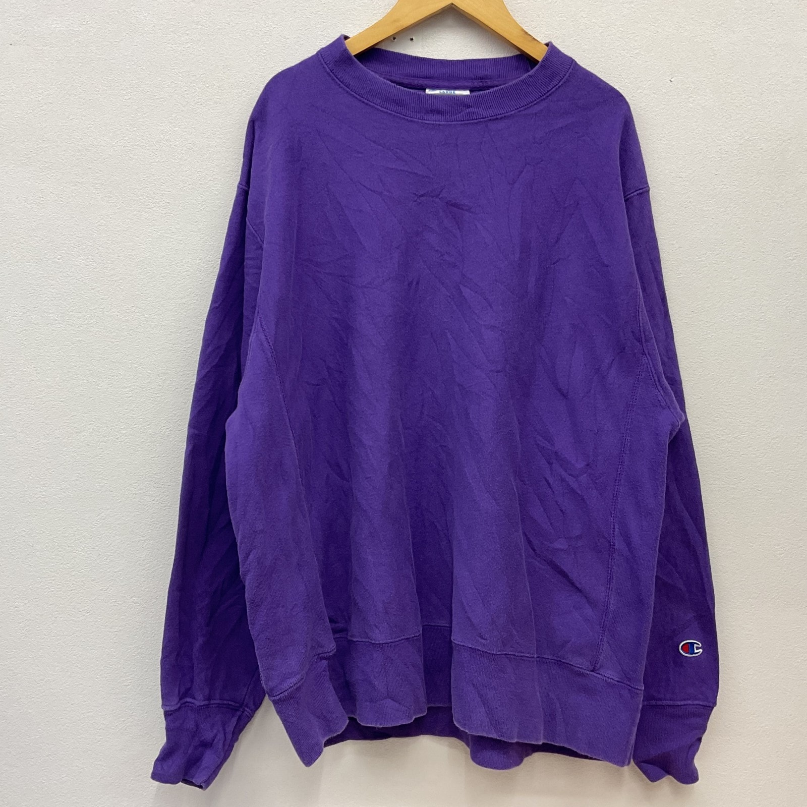 Champion【チャンピオン】 スウェット リバースウェーブ パープル 紫 L 古着 現行
