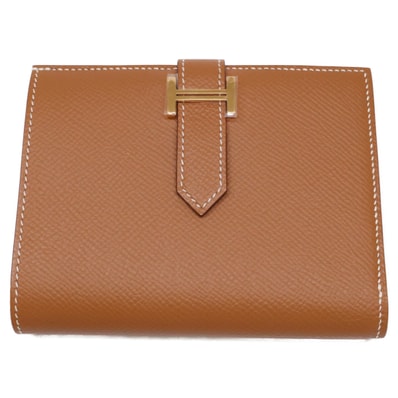 エルメス 新品未使用 Z刻印 エプソン ゴールド金具 ベアンコンパクト 二つ折り財布