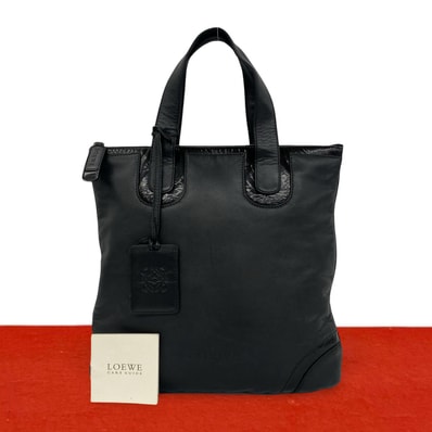 LOEWE ロエベ ロゴ 刻印 レザー ハンドバッグ ブラック
33152