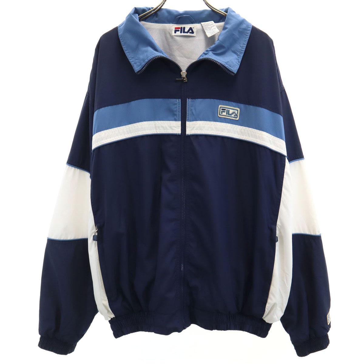 FILA フィラ 90s オールド ウインドブレーカー L ネイビー 裏メッシュ