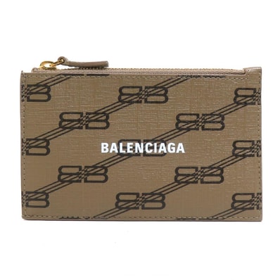 バレンシアガ BALENCIAGA コインケース カードケース PVC ブラウン ゴールド ユニセックス【中古】 e62083c