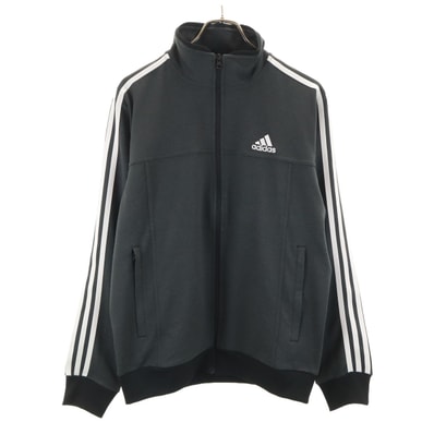 美品 adidas アディダス 長袖 トラックジャケット L グレー ジャージ