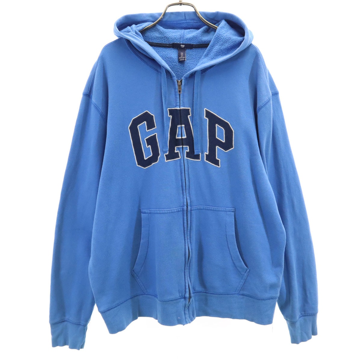 GAP ギャップ 長袖 スウェット ジップパーカー L ブルー系 裏起毛