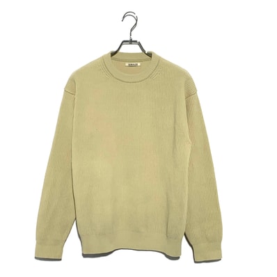 AURALEE SUPER FINE WOOL RIB KNIT P/O Sand