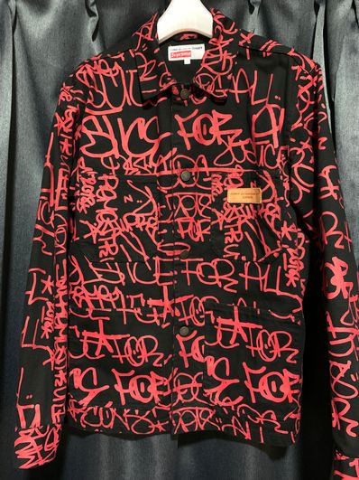 Supreme / Comme des Garçons SHIRT® Painted Canvas Chore Coat "Black"