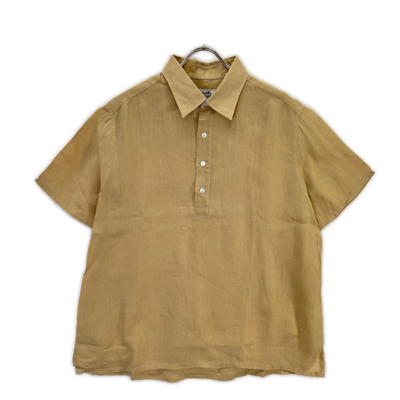 エルメス 【美品】リネン ハーフボタン 半袖シャツ 41/16