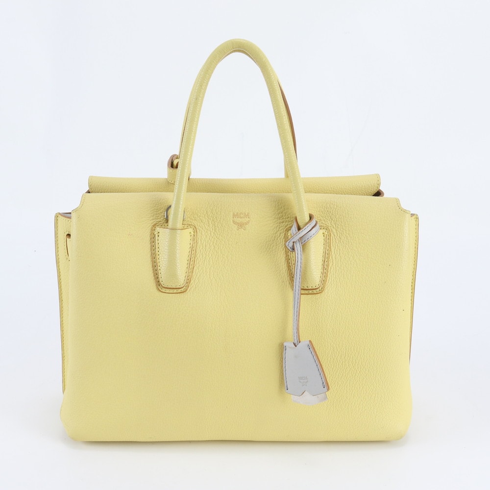 ■美品 MCM エムシーエム ミラ イエロートート バッグ レザー