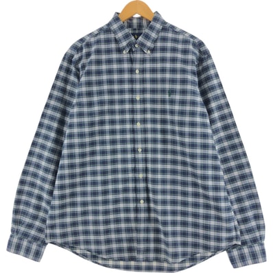 古着 ラルフローレン Ralph Lauren CUSTOM FIT 長袖 ボタンダウンチェックシャツ メンズXL相当/eaa528664