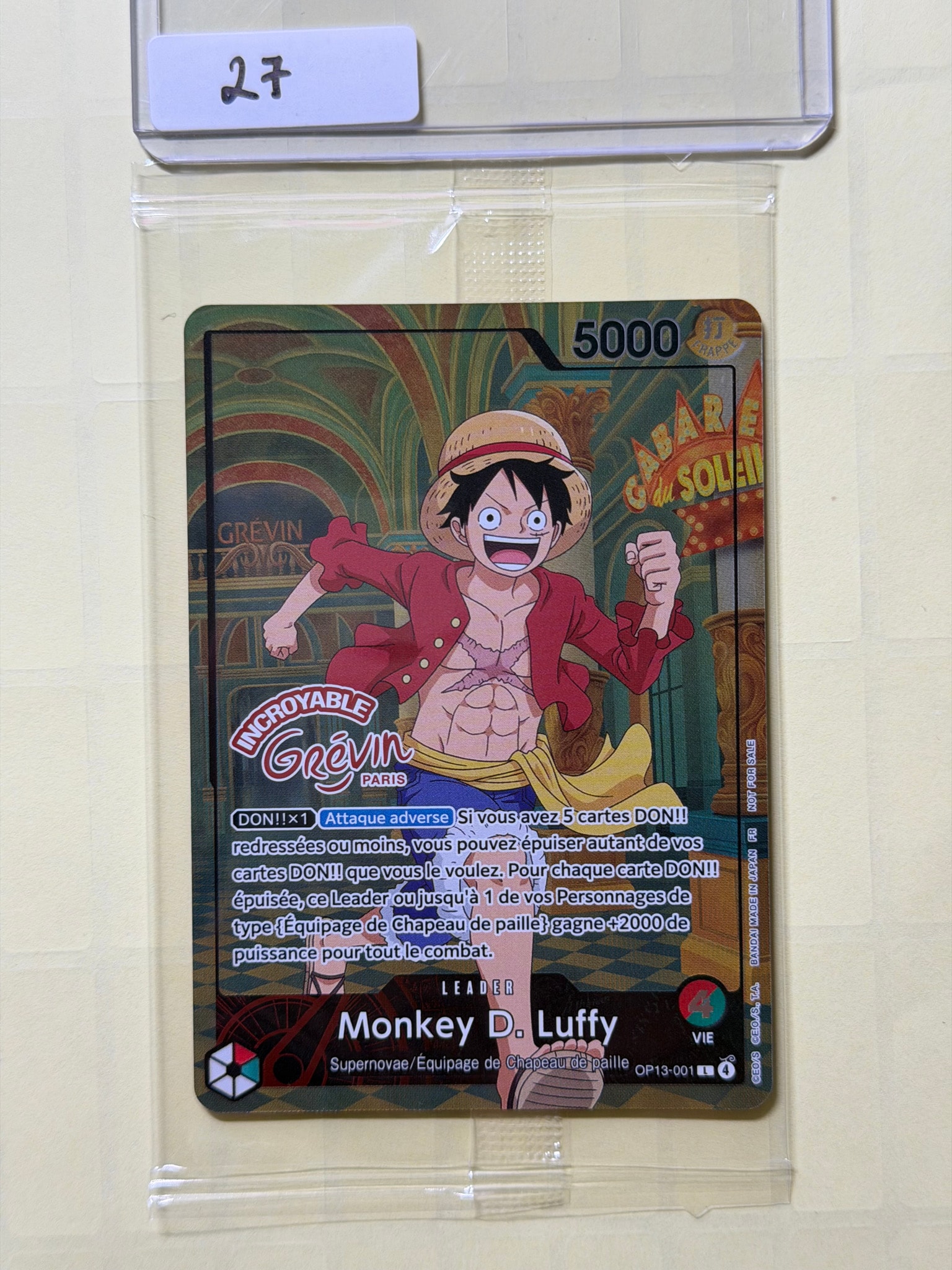 モンキー・D・ルフィ L [OP13-001]【フランス語版】(プロモーションカード「ONE PIECE × グレヴァン美術館」)