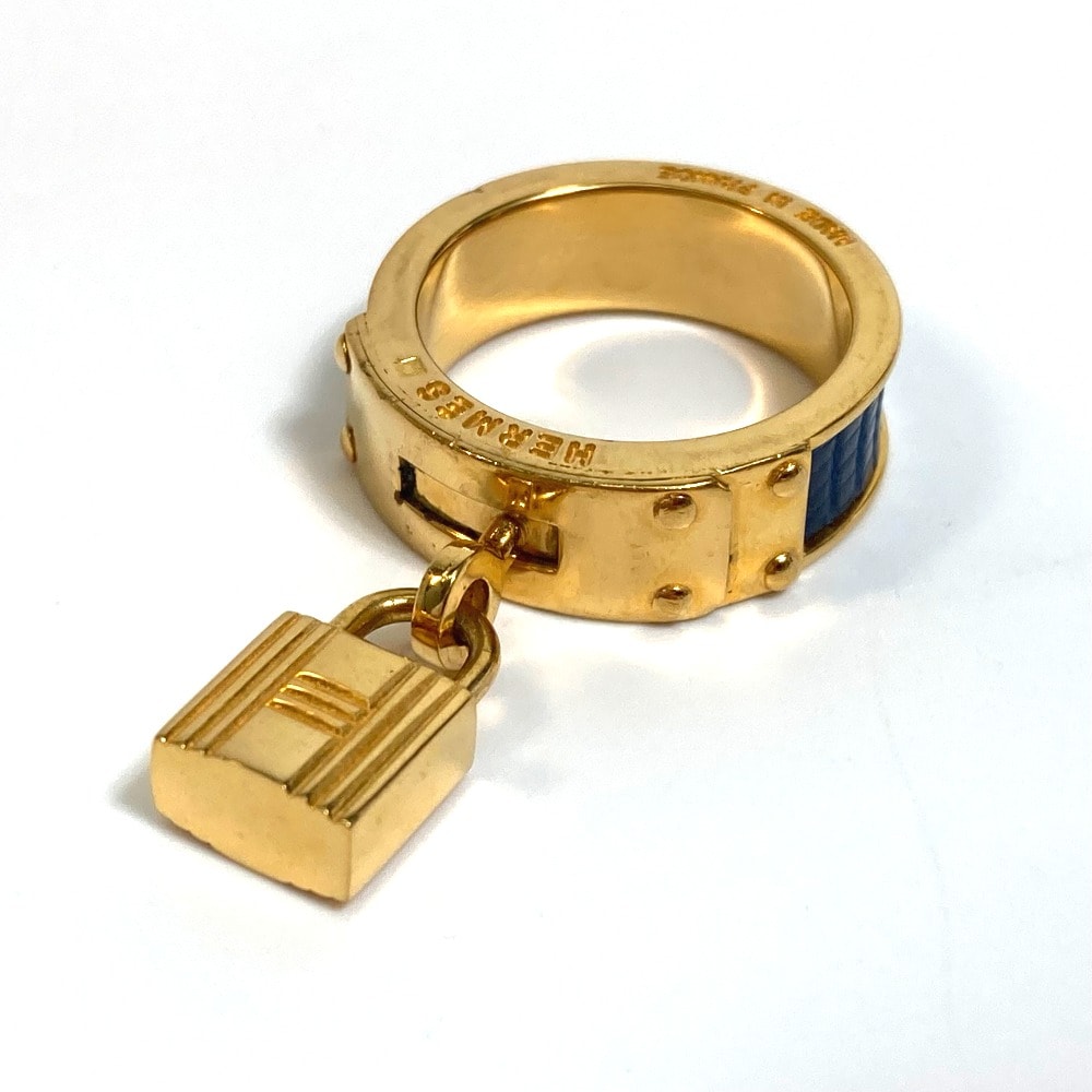 エルメス HERMES アクセサリー ファッション小物 カデナ 南京錠モチーフ スカーフリング メタル ブルー
