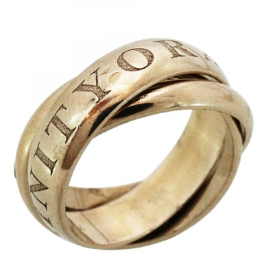 【6jdb0276】カルティエ リング トリニティ クリスマス限定 K18WG ホワイトゴールド #54【中古】レディース