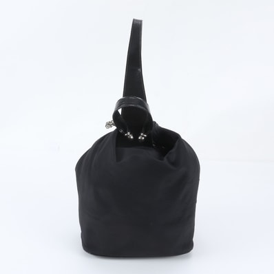 ロエベ 巾着ショルダーバッグ レザー×ナイロン