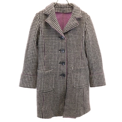 MaxMara WEEKEND LINE マックスマーラ ウィークエンドライン ハウンドトゥース柄 ニット チェスターコート 36 ベージュ 千鳥格子