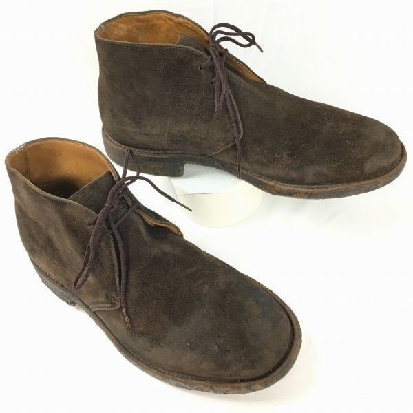 試着交換OK!4都市 CHURCH'S/チャーチ スエードチャッカブーツ size7G 25.5相当 ダークブラウン/茶/BROWN〉クレープソール /men's 管No.WA54※家H