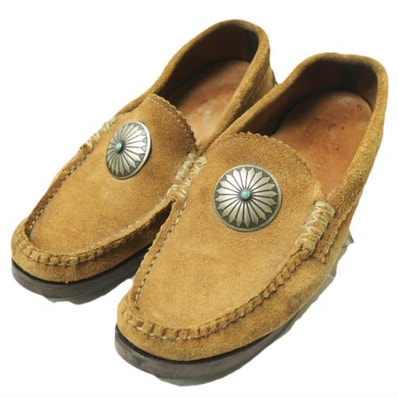 YUKETEN ユケテン Concho Moc コンチョモック W61/2C(23-23.5cm) ブラウン レザー スエード スリッポン モカシン シューズ g20408