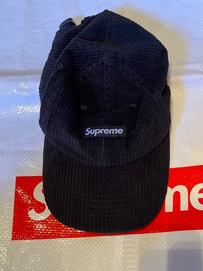 Supreme Ripple Corduroy Small Box 6-Panel "Black"