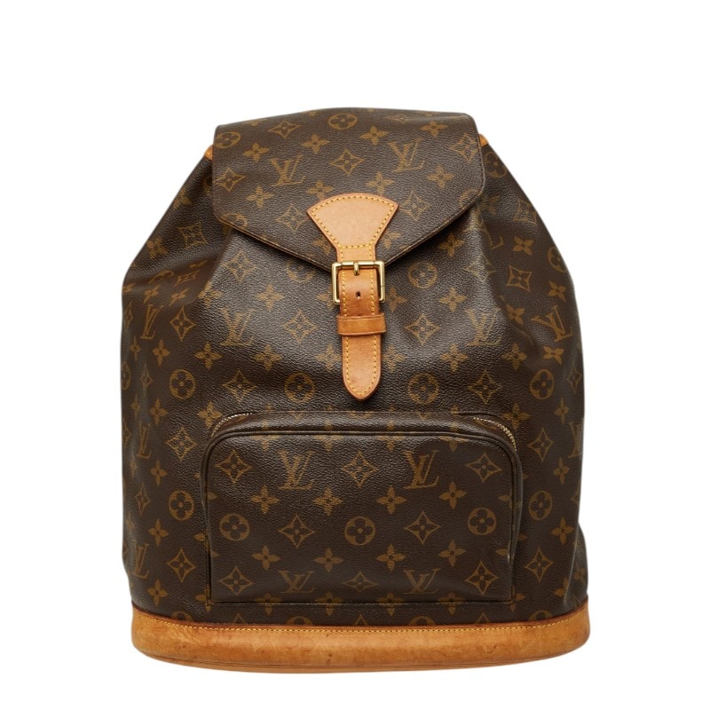 ルイ ヴィトン モノグラム モンスリGM リュック バックパック M51135 ブラウン PVC レザー レディース LOUIS VUITTON 【中古】