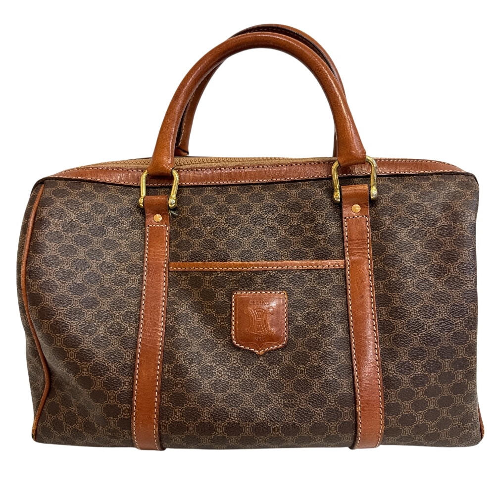 セリーヌ CELINE ミニボストンバッグ マカダム ハンド 旅行鞄 ブラウン