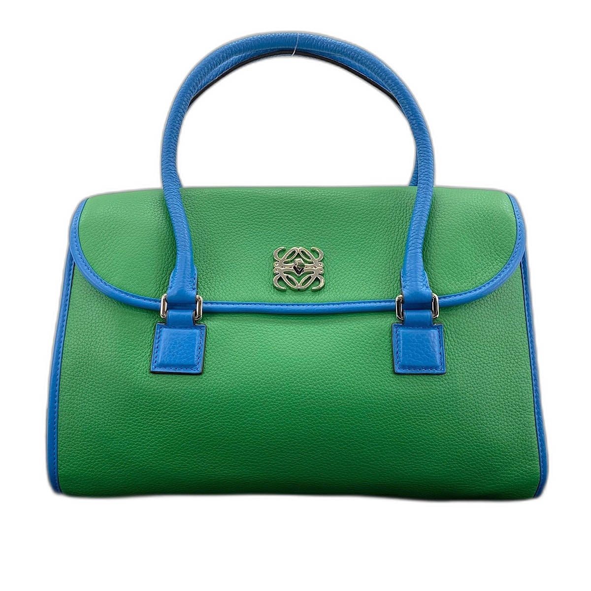 ロエベ LOEWE アラモ 36 アナグラム バイカラー ハンドバッグ レザー【中古】