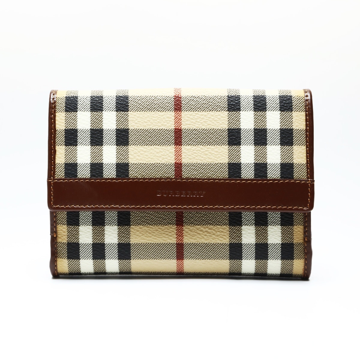 バーバリー BURBERRY ノバチェック PVC 二つ折り財布【中古】
