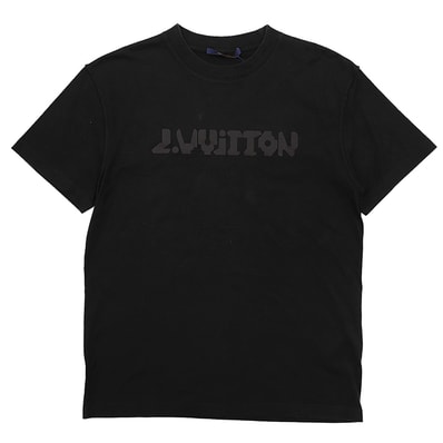 LOUIS VUITTON ルイ・ヴィトン 半袖Tシャツ サイズ S メンズ 2022年製 RM221M テルモヒートリアクティブプリント ロゴ インサイドアウト トップス ブラック 黒 イタリア製