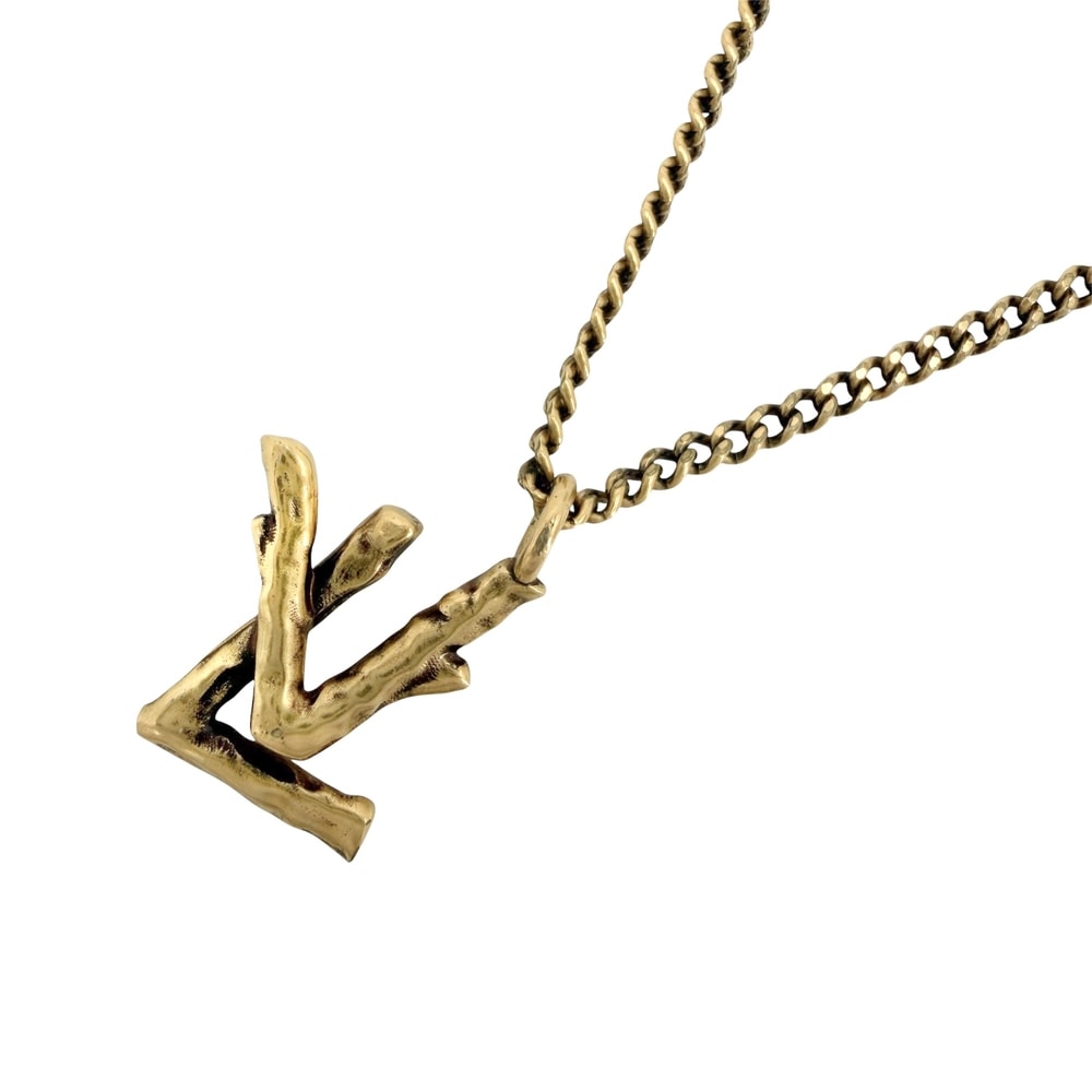 LOUIS VUITTON ルイヴィトン ネックレス LVトゥイッグ アクセサリー ペンダント アジャスター付き    MP2456 ゴールド レディース 約7.0g【中古品】