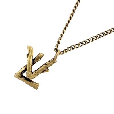 LOUIS VUITTON ルイヴィトン ネックレス LVトゥイッグ アクセサリー ペンダント アジャスター付き MP2456 ゴールド レディース 約7.0g【中古品】
