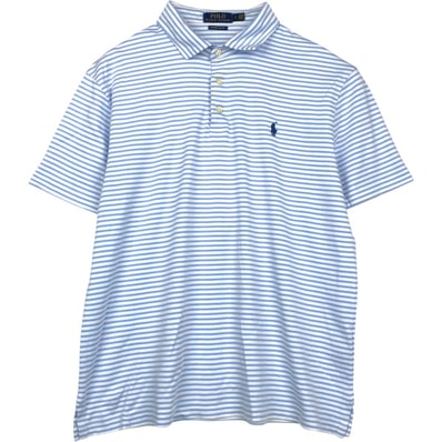古着 ラルフローレン Ralph Lauren POLO RALPH LAUREN CUSTOM SLIM FIT 半袖 ボーダー ポロシャツ メンズL相当/eaa656507