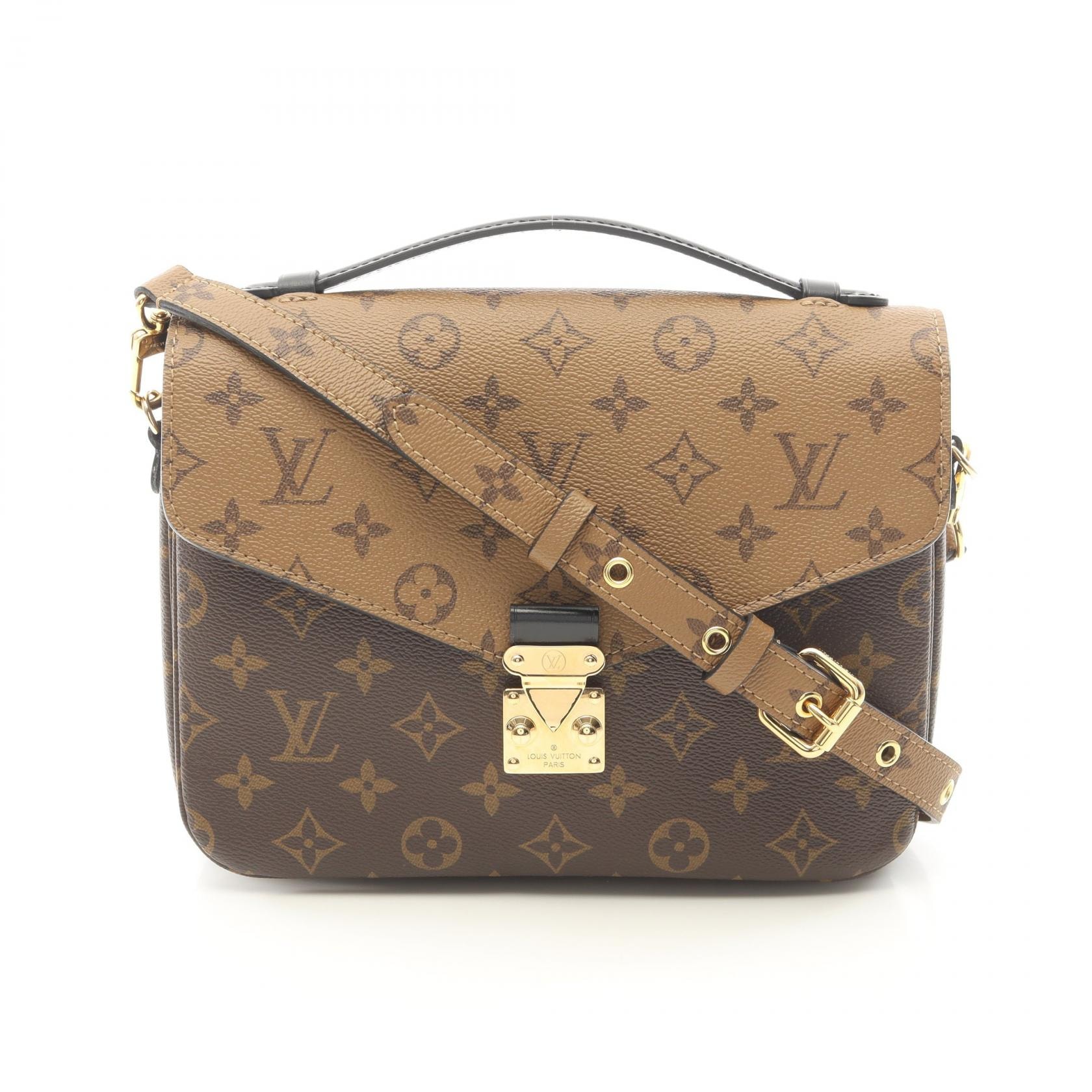 ルイ・ヴィトン LOUIS VUITTON ポシェット メティス MM 2WAY ハンドバッグ バッグ PVCコーティングキャンバス レザー モノグラム・リバース レディース ブラウン系 / ブラック系 M44876 【中古】