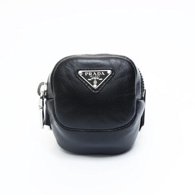 プラダ PRADA レザー ミニ トライアングルロゴ チャーム ポーチ【中古】