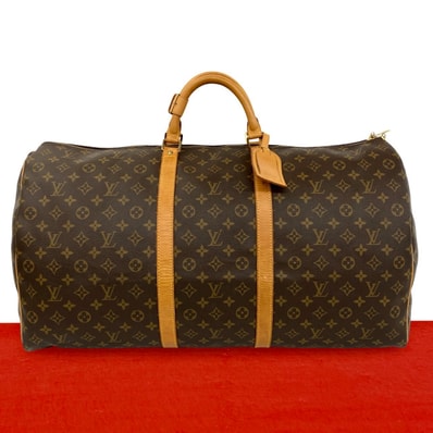 LOUIS VUITTON ルイヴィトン キーポル 60 モノグラム レザー PVC ボストンバッグ ブラウン
93574