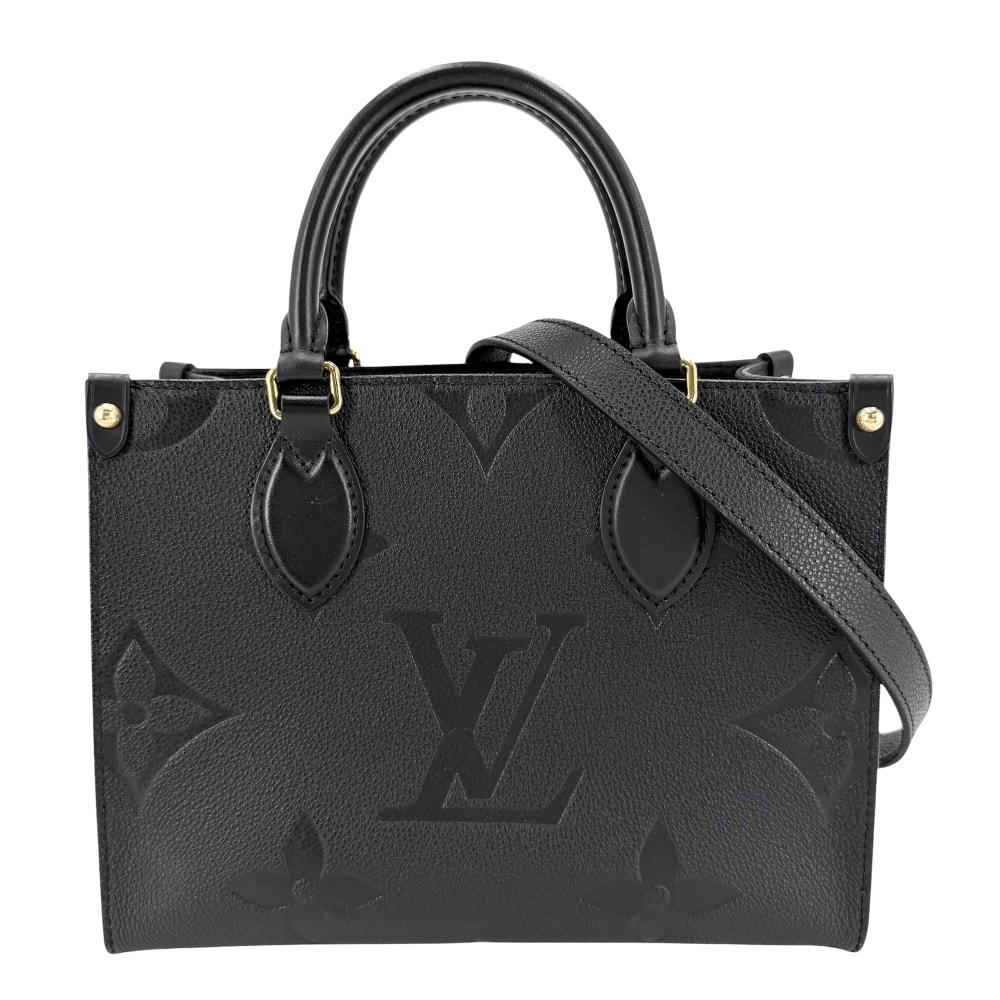 LOUIS VUITTON ルイヴィトン 2WAY オンザゴーPM ハンドバッグ ショルダーバッグ 肩掛け 斜め掛け ミニバック ノワール M45653 モノグラムアンプラント ブラック 黒 ゴールド金具 レディース 美品【中古品】